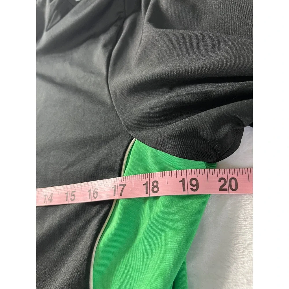 Prospirit Athletic Gear Mens Track Jacket Black Green Full Zip Size L